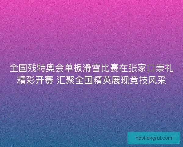 全国残特奥会单板滑雪比赛在张家口崇礼精彩开赛 汇聚全国精英展现竞技风采