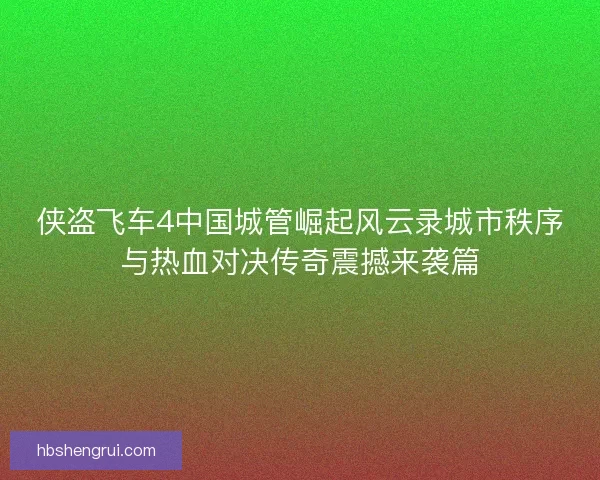 侠盗飞车4中国城管崛起风云录城市秩序与热血对决传奇震撼来袭篇